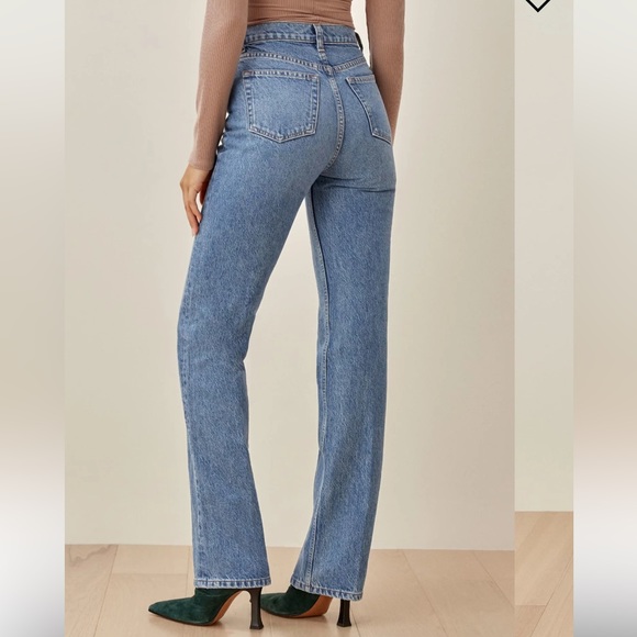 Reformation Cynthia High Rise Straight Long Jeans - Picture 3 of 7